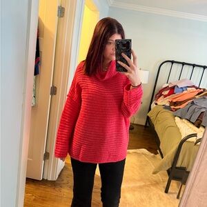 Aerie Women's Pink Cowl Neck Sweater size L